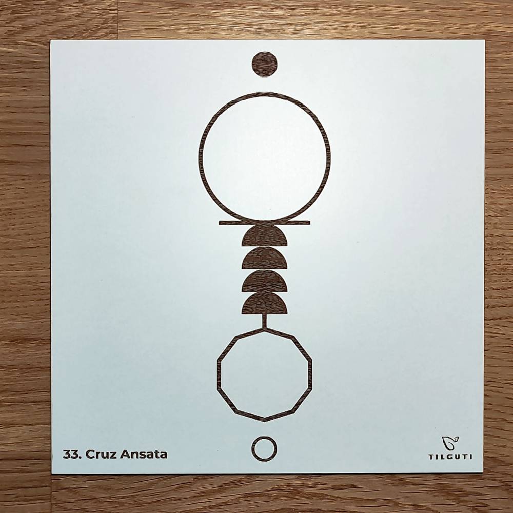 033. Cruz Ansata | Gráfico Radiestésico em MDF Lacado