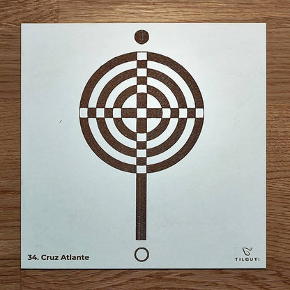 034. Cruz Atlante | Gráfico Radiestésico em MDF Lacado