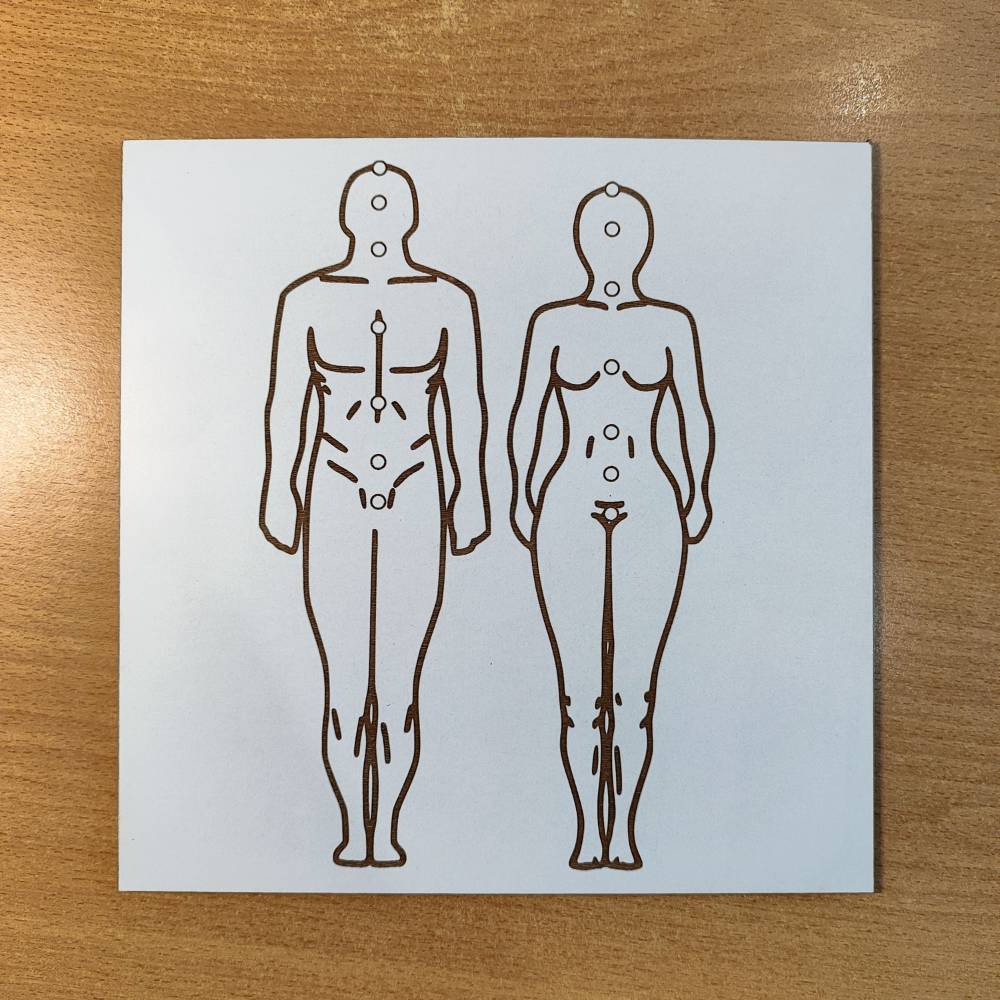 010. Figura Humana | Gráfico Radiestésico em MDF Lacado