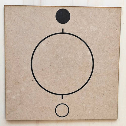 110. Aproximador | Cuadro radiestésico en MDF crudo