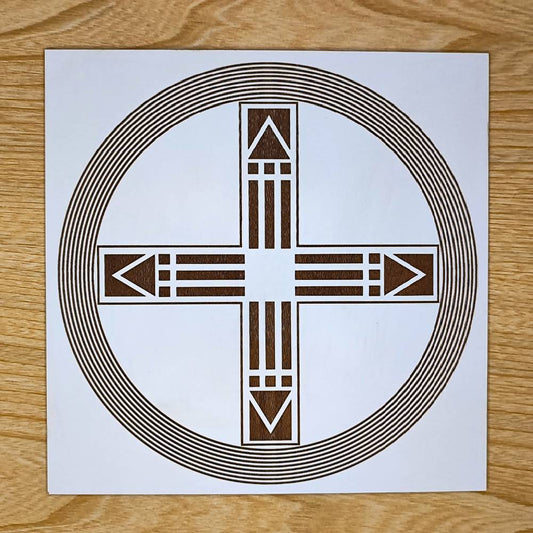 035. Cruz Cósmica | Cuadro Radiestésico en MDF Lacado