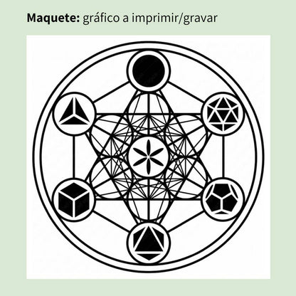 161. Cubo de Metatron com sólidos de Platão | Gráfico Radiestésico em MDF Cru