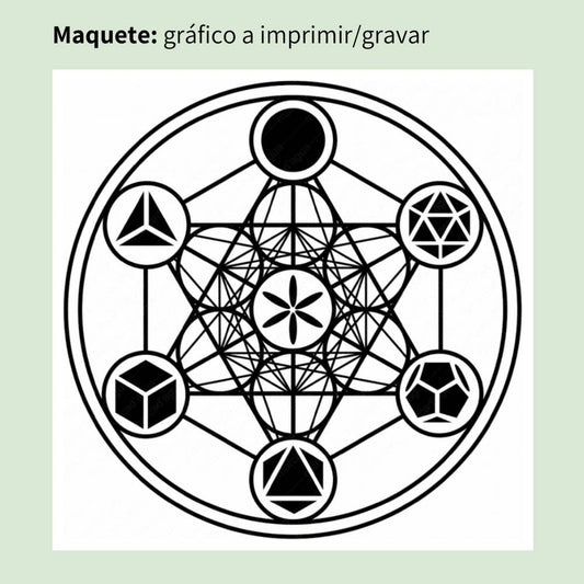 161. Cubo de Metatron com sólidos de Platão | Gráfico Radiestésico em MDF Cru