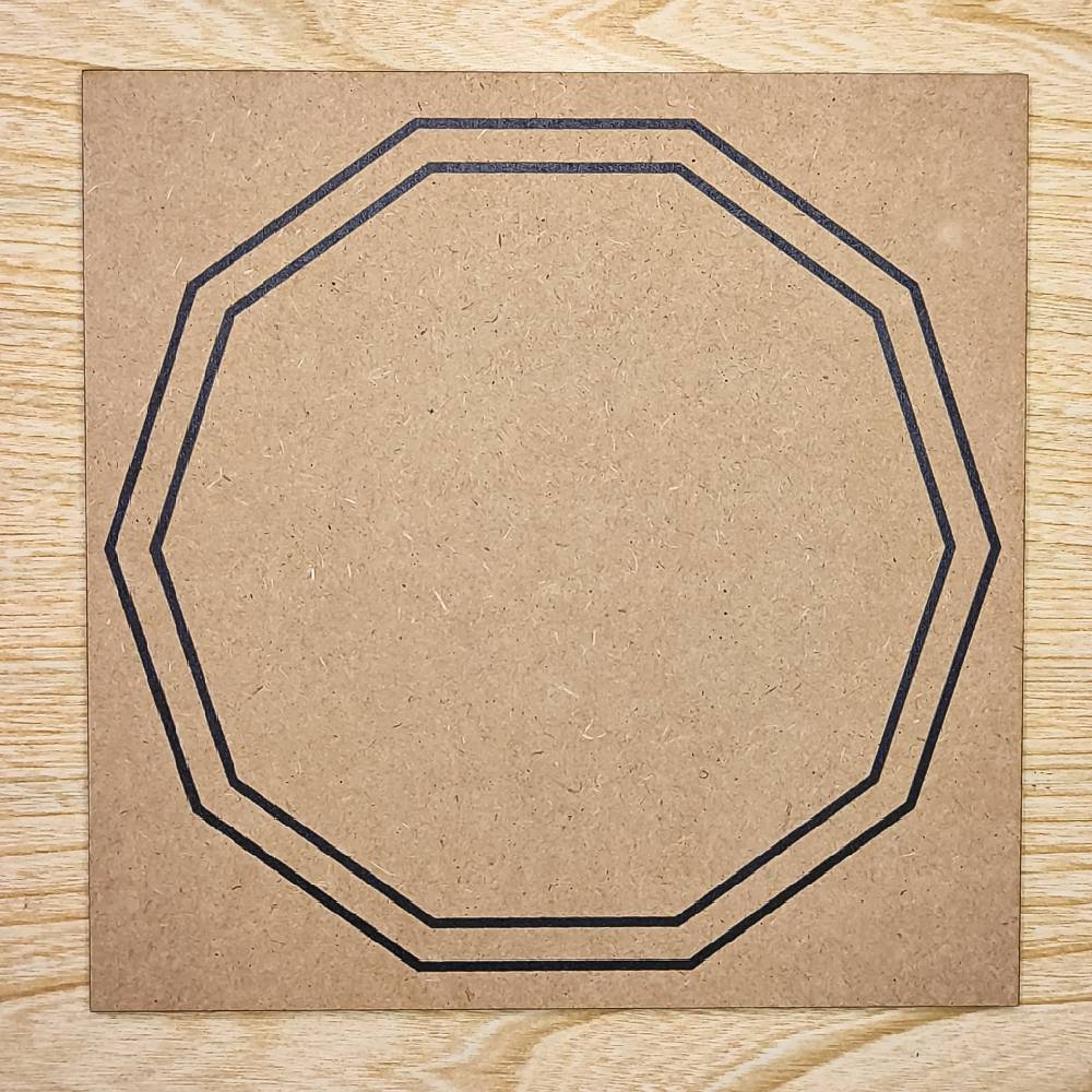 030. Doble Decágono | Cuadro radiestésico en MDF crudo