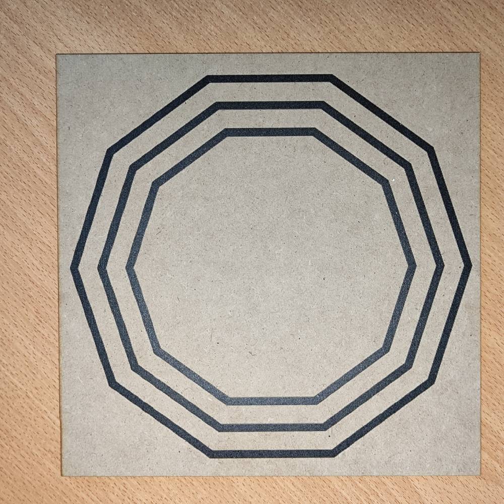 085. Triple Decágono | Cuadro radiestésico en MDF crudo