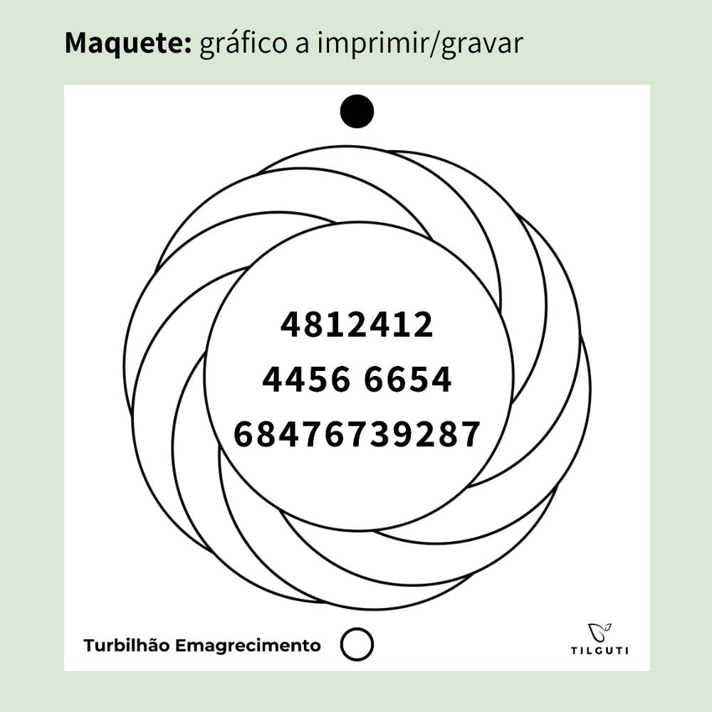 153. Turbilhão Emagrecimento | Gráfico Radiestésico em MDF Lacado
