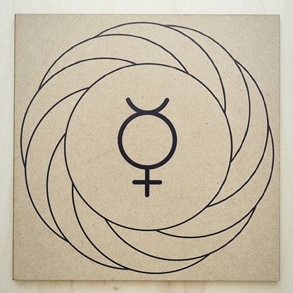 075. Turbilhão com Mercúrio | Gráfico Radiestésico em MDF Cru