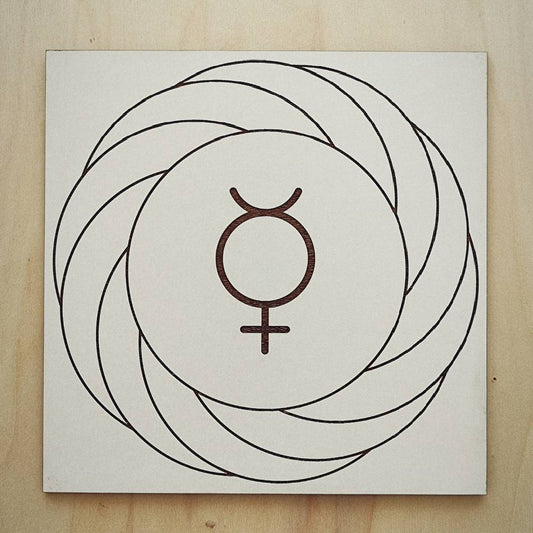 075. Turbilhão com Mercúrio | Gráfico Radiestésico em MDF Lacado