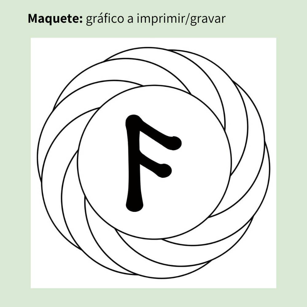 179. Turbilhão com Runa Ansuz  | Gráfico Radiestésico em MDF Cru