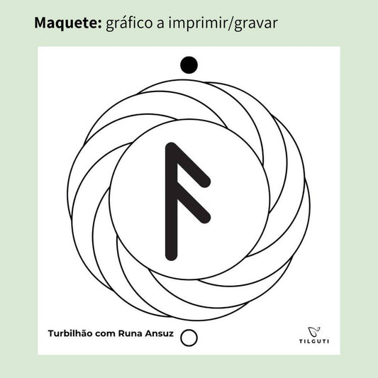 179. Turbilhão com Runa Ansuz 1 | Gráfico Radiestésico em MDF Cru