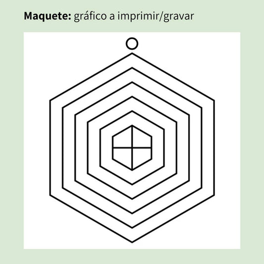 047. Hexágono Escudo Protetor | Gráfico Radiestésico em MDF Cru