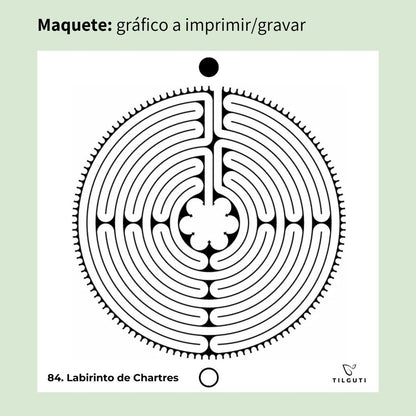 084. Labirinto de Chartres | Gráfico Radiestésico em MDF Lacado