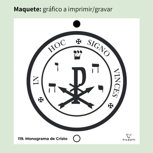 119. Monograma de Cristo | Cuadro Radiestésico en MDF Lacado