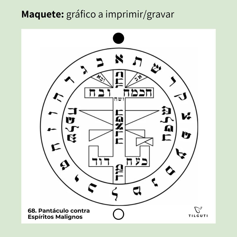 068. Pantáculo contra Espíritos Malignos | Gráfico Radiestésico em MDF Lacado