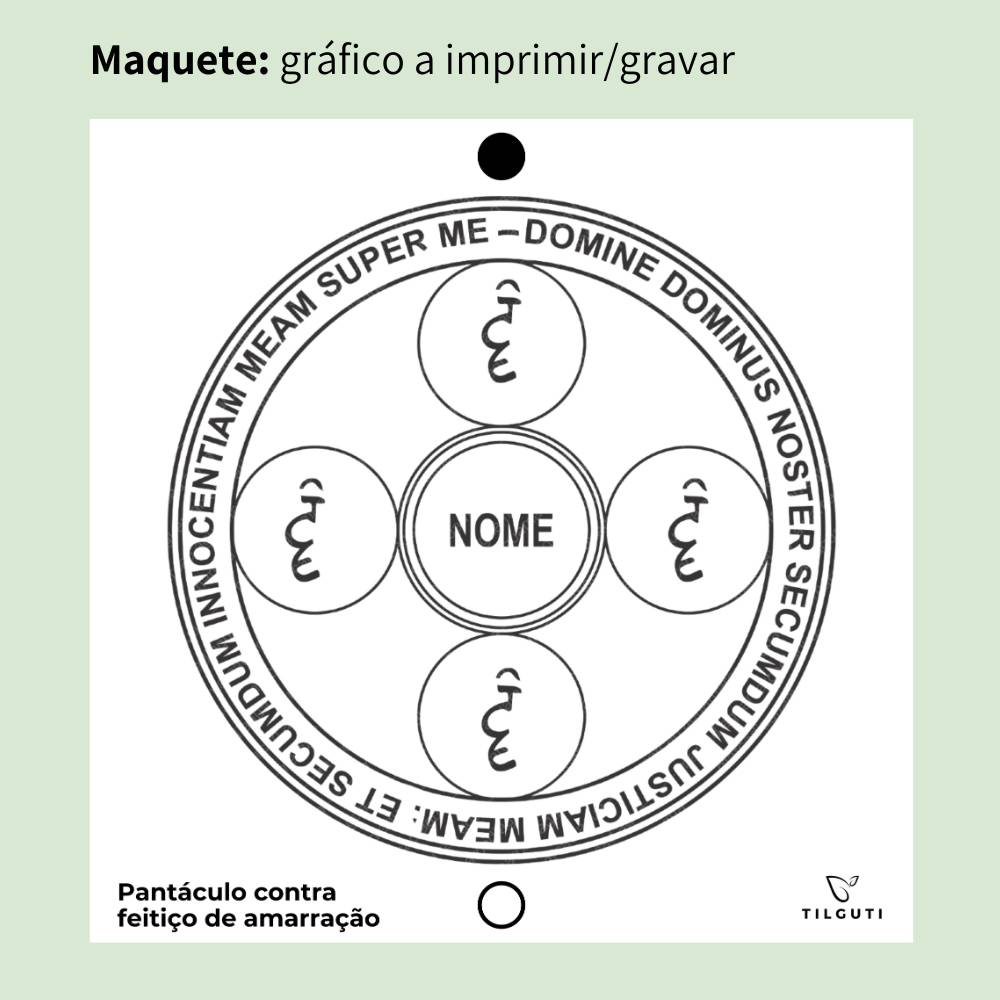 145. Pantáculo contra feitiços de amarração | Gráfico Radiestésico em MDF Lacado