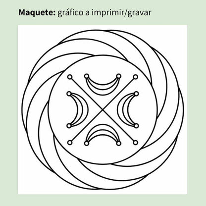 104. Torbellino con Luna | Cuadro radiestésico en MDF crudo