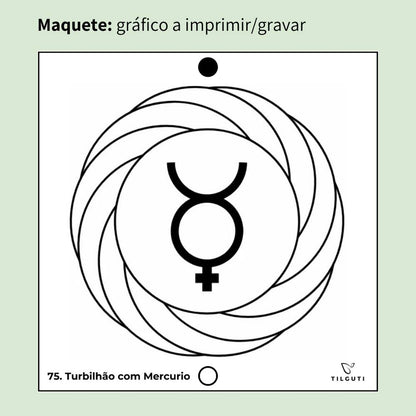 075. Turbilhão com Mercúrio | Gráfico Radiestésico em MDF Lacado