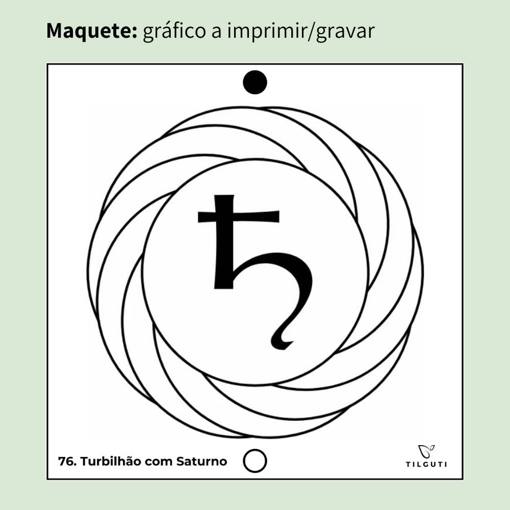 076. Turbilhão com Saturno | Gráfico Radiestésico em MDF Lacado
