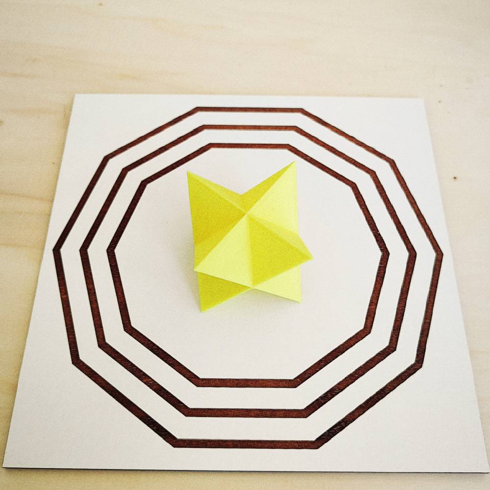 Merkabah (Merkaba) 3D em PLA - Amarelo