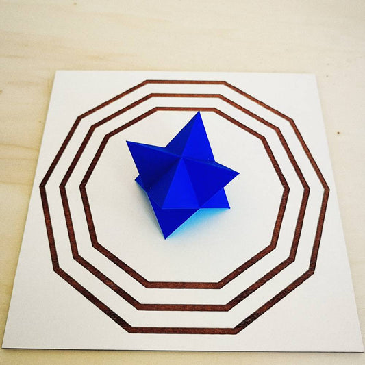 Merkabah (Merkaba) 3D em PLA - Azul Índigo
