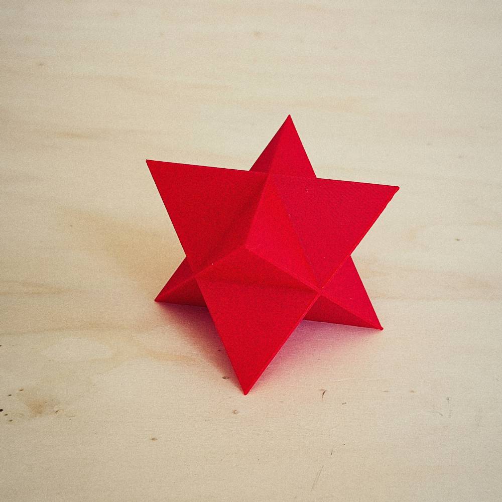 Merkabah (Merkaba) 3D em PLA - Vermelho