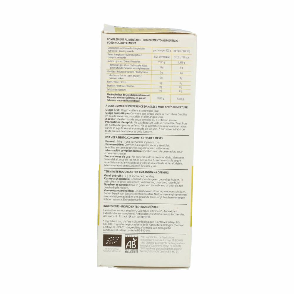 Aceite vegetal de caléndula orgánica (macerado) (50 ml)