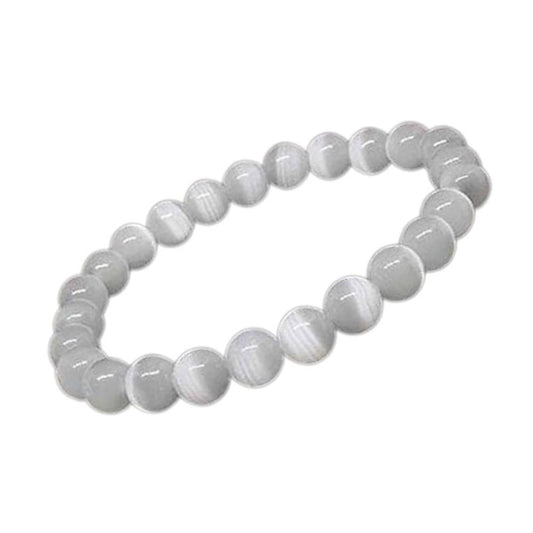 Pulseira de Selenita – Esferas 8 mm