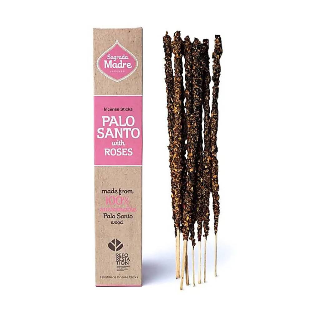Incenso Natural de Pau Santo com Rosas  – Sagrada Madre