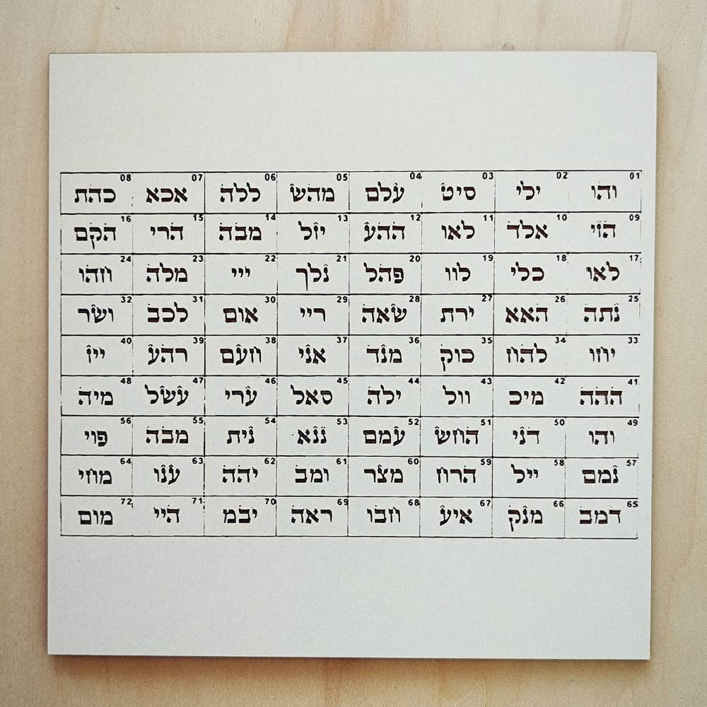 061. 72 Nomes de Deus | Gráfico Radiestésico em MDF Lacado