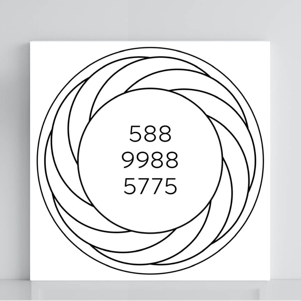 Gráfico Radiestésico Coragem em PVC branco 21x21 cm – Fortalece a confiança, determinação e força interior – Produção própria TILGUTI.