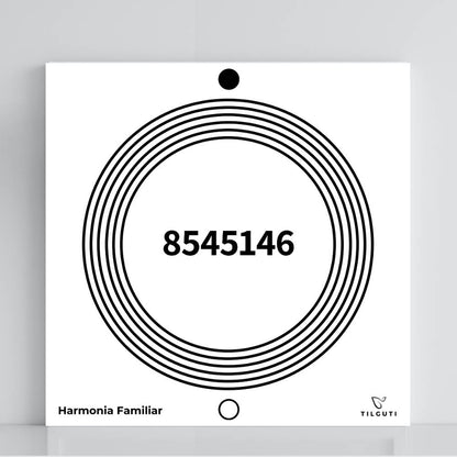 Gráfico Radiestésico Harmonia Familiar em PVC branco – Variante Iniciante com Norte de Forma – TILGUTI.