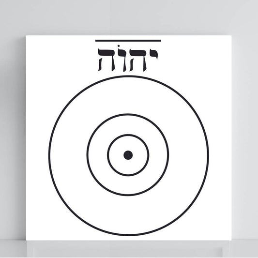 Gráfico Radiestésico Iavé 3 Círculos em PVC branco 21x21 cm – Produção própria TILGUTI.