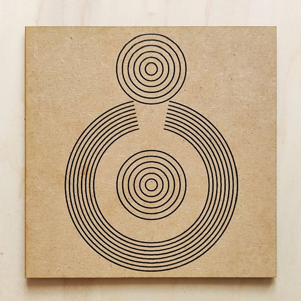 Gráfico Radiestésico SOS Saúde em MDF Cru – disponível em 17x17, 21x21 e 23x23 cm – Produção própria TILGUTI.