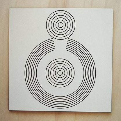 Gráfico Radiestésico SOS Saúde em MDF Lacado branco – disponível em 15x15, 17x17, 21x21 e 23x23 cm – Produção própria TILGUTI.