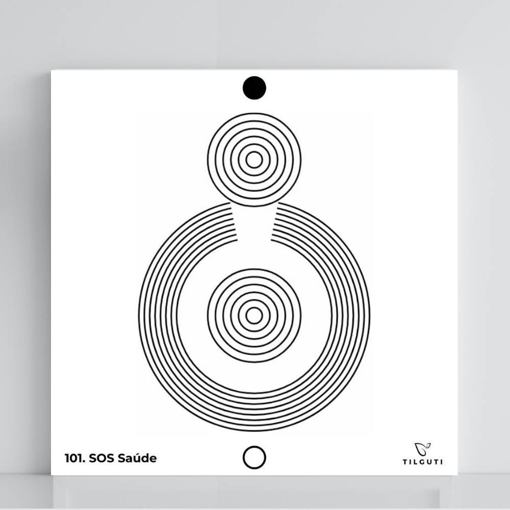Gráfico Radiestésico SOS Saúde em PVC branco – Variante Iniciante com Norte de Forma – TILGUTI.