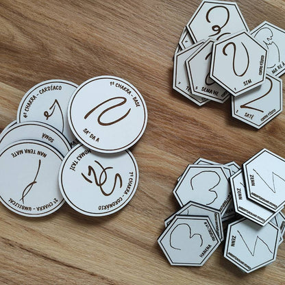 Kit Chakras + Níveis Vibracionais (Tameana) Gravados a Laser em MDF