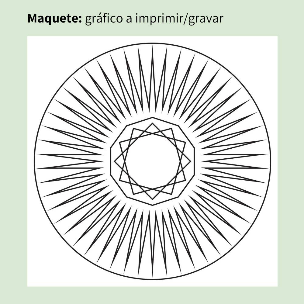 Maquete do Gráfico Radiestésico Dissipador que será gravado a lesar no MDF Lacado branco – Produção própria TILGUTI.