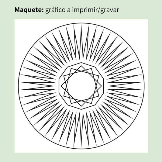 Maquete do Gráfico Radiestésico Dissipador que será gravado a lesar no MDF Lacado branco – Produção própria TILGUTI.