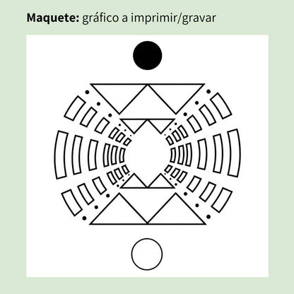 Maquete do Gráfico Radiestésico Filtro Telúrico que será impresso a preto em MDF Cru – Produção própria TILGUTI.