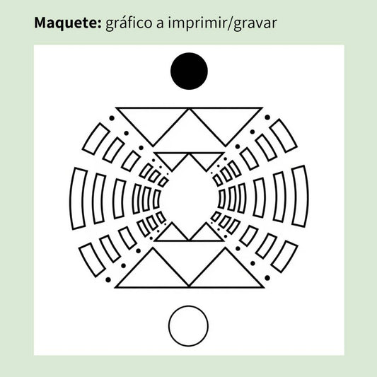 Maquete do Gráfico Radiestésico Filtro Telúrico que será impresso a preto em MDF Cru – Produção própria TILGUTI.