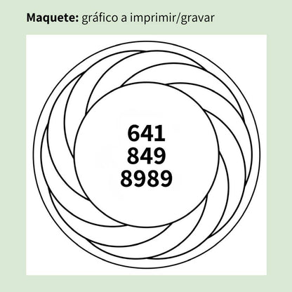 Maquete do Gráfico Radiestésico Reprogramador Energético do DNA que será impresso a preto em MDF Cru – disponível em 17x17, 21x21 e 23x23 cm – Sequência vibracional 641 849 8989 – Produção própria TILGUTI.