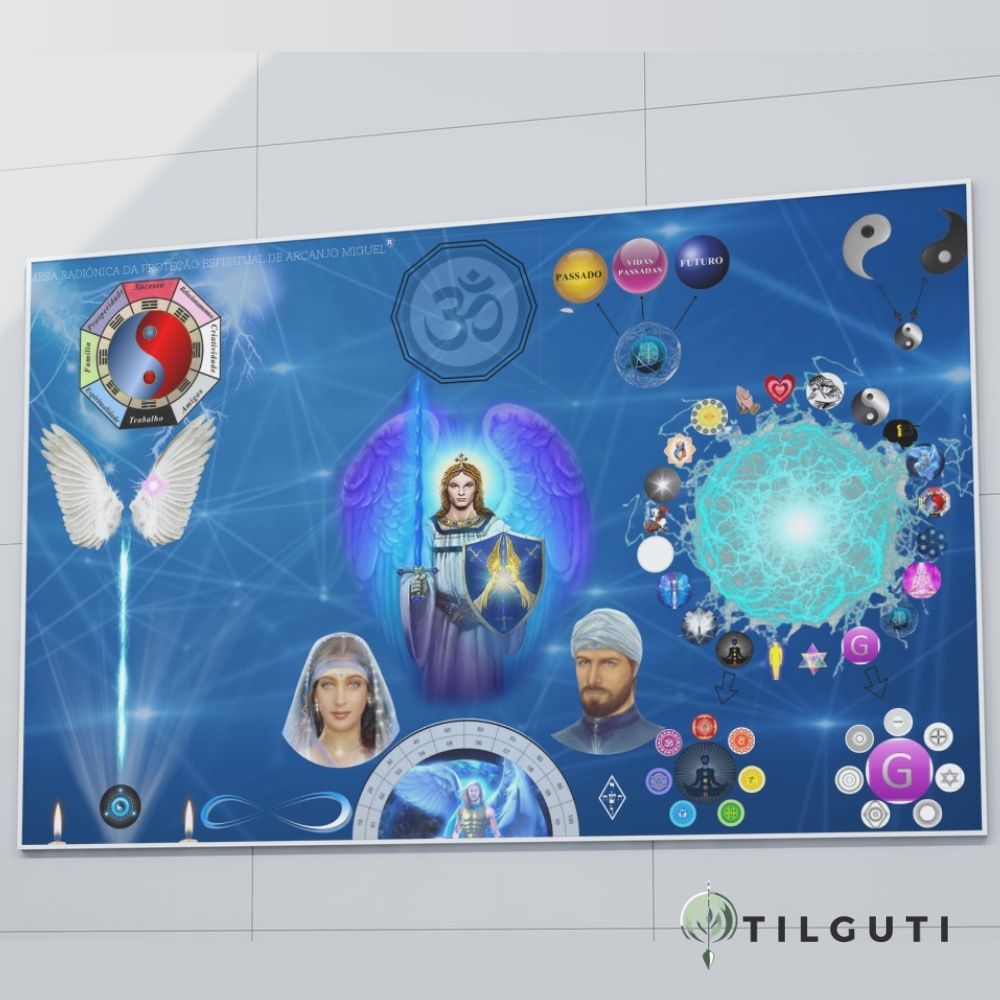 Mesa Radiônica Da Proteção Espiritual De Arcanjo Miguel para práticas vibracionais e desenvolvimento espiritual