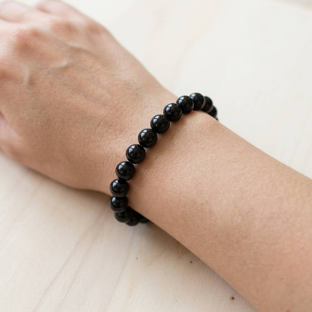 Pulseira de Ónix - Esferas Naturais de 8 mm