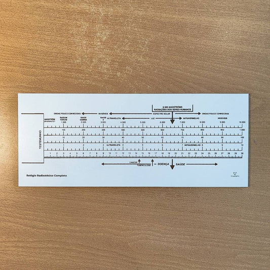 Régua de Bovis em MDF Cru 35x13 cm – Instrumento radiestésico para medição em Unidades Bovis – Produção própria TILGUTI.